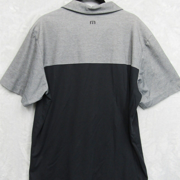 Travis Mathew Polo Shirt Mens Large Gray Black Solid Golf Logo - Picture 9 of 14